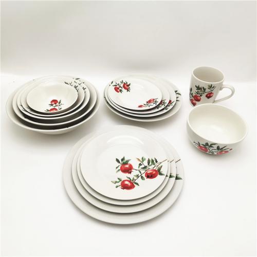 Pomegranate design porcelain dinnerware