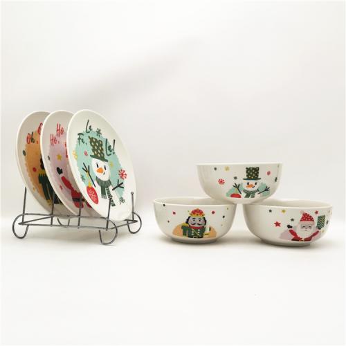 Christmas porcelain plates and bowls 