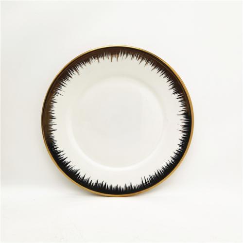 10.5inch Exquisite Electroplated White Porcelain Plate Collection