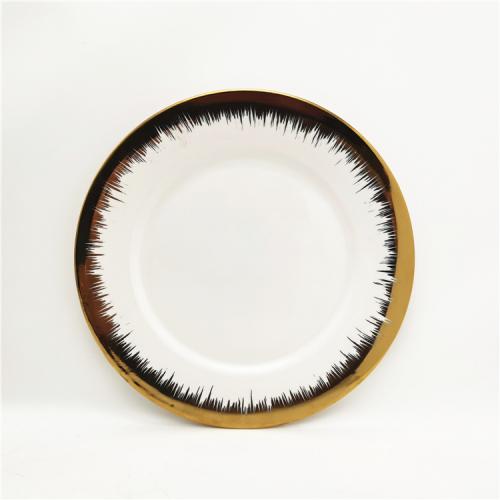 11inch Stunning Electroplated White Ceramic Plates