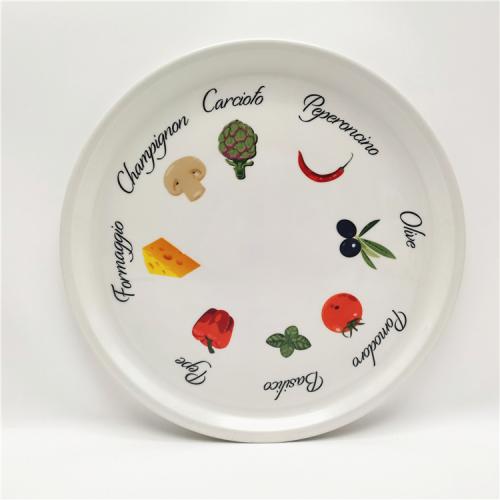 12inch fine porcelain pizza plate with custom design