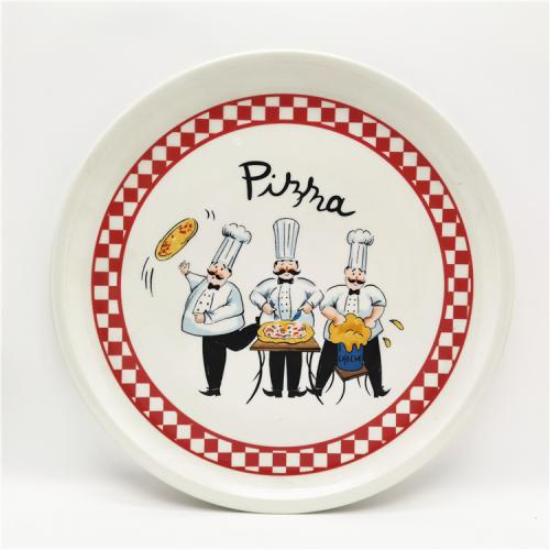 12inch fine porcelain pizza plate with custom design