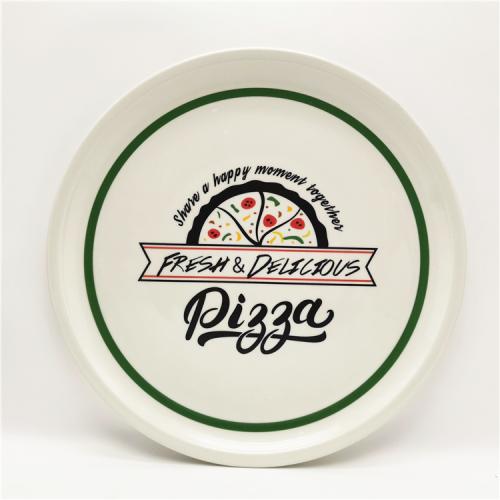 12inch fine porcelain pizza plate with custom design