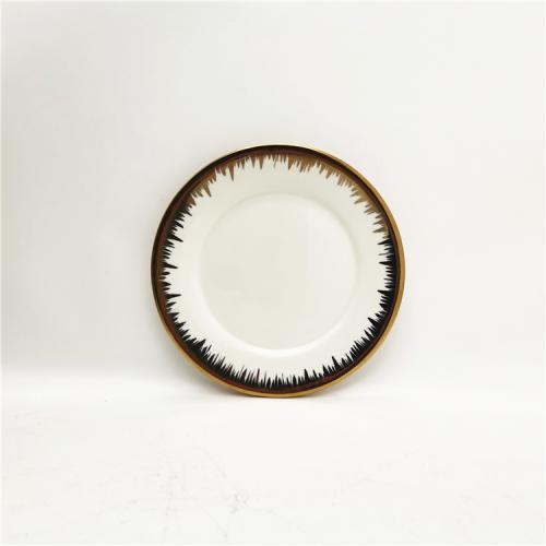 7inch Gorgeous Electroplated White Ceramic Plates