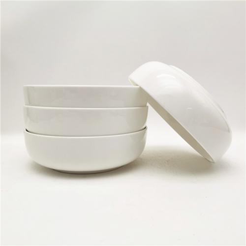 7inch/900ml pure white shallow bowl