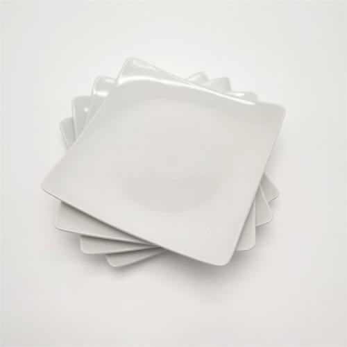 8inch pure white square shape fine porcelain dessert plate