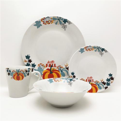 Autumn pumpkin design porcelain dinnerware supplier 