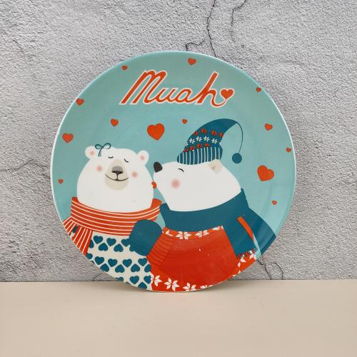 Christmas design 8inch dessert plate