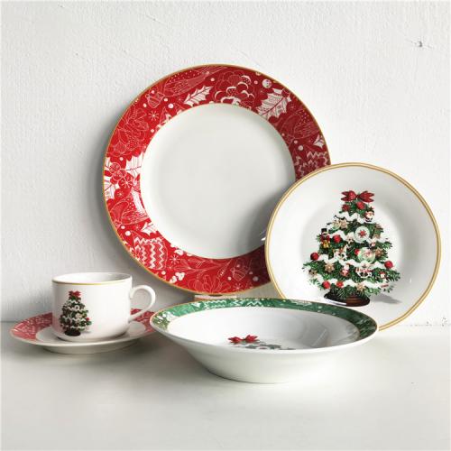 Christmas design porcelain dinnerware set supplier