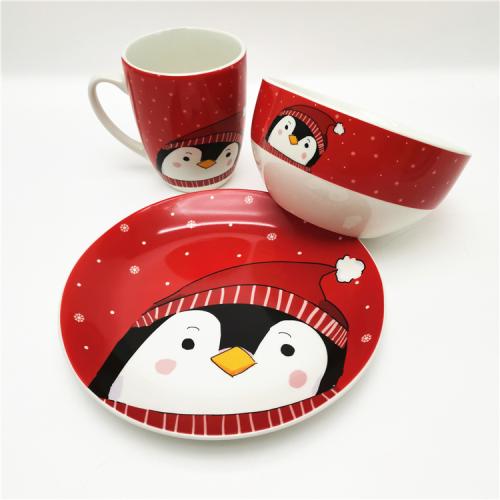 Cute Penguin Design Christmas Design Porcelain Dinnerware