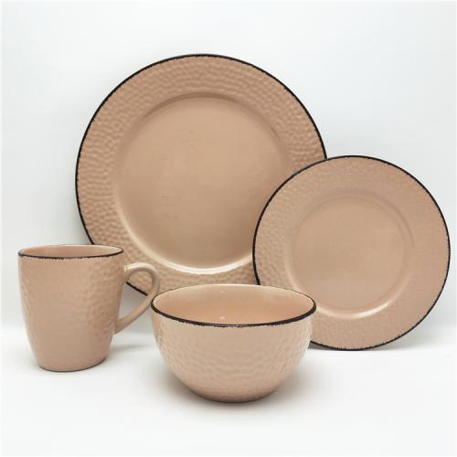 >Discover Timeless Elegance with Our Round Relief Stoneware Dinnerware Set