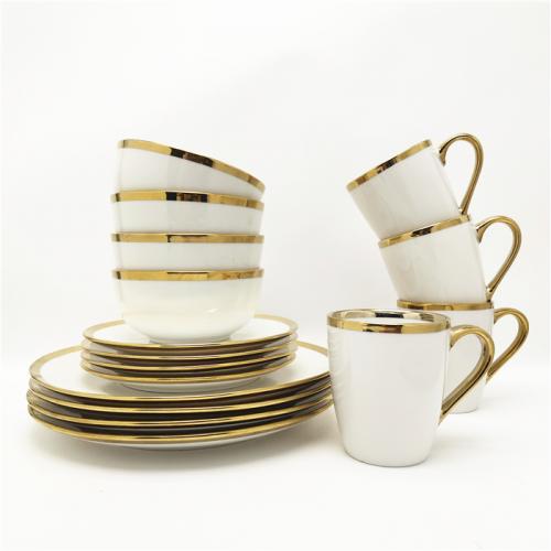 Elegant Luxury Gold Electroplated Porcelain Dinnerware