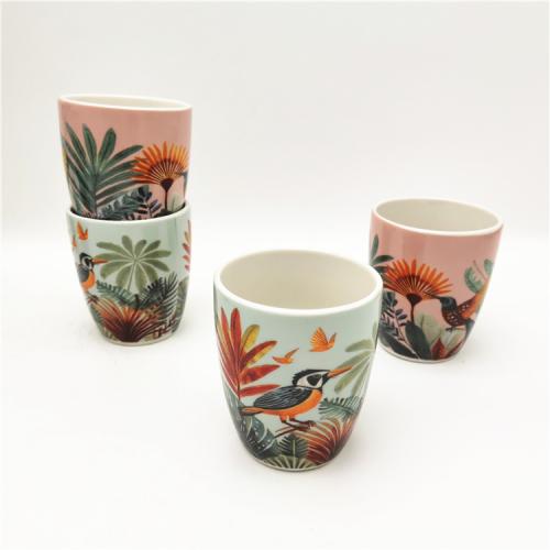 Exquisite 200ml Porcelain Cup with Wild Animals Design - Customize & Captivate!