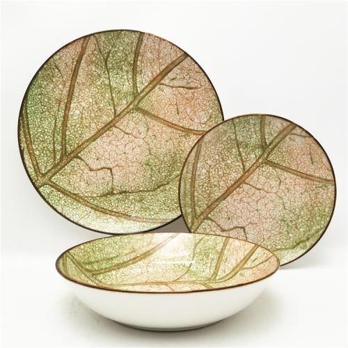 Exquisite Leaves Design Porcelain Dinnerware for Importers