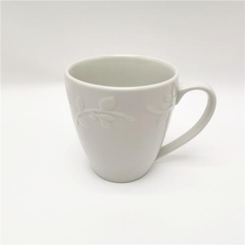 Embossed  12oz Fine Porcelain Mug