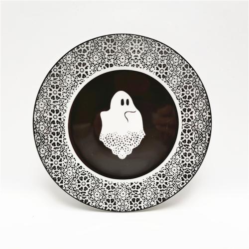 Halloween ghost design 7.5inch porcelain dessert plate