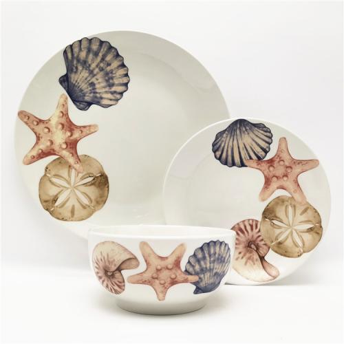 Ocean theme fine porcelain dinnerware supplier 