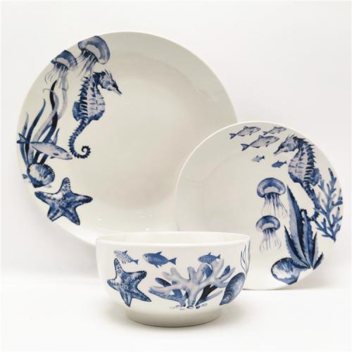 Ocean theme fine porcelain dinnerware supplier