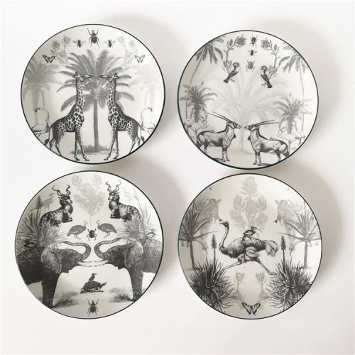 Explore the Wild with Our Tropical - Themed Porcelain Dinnerware