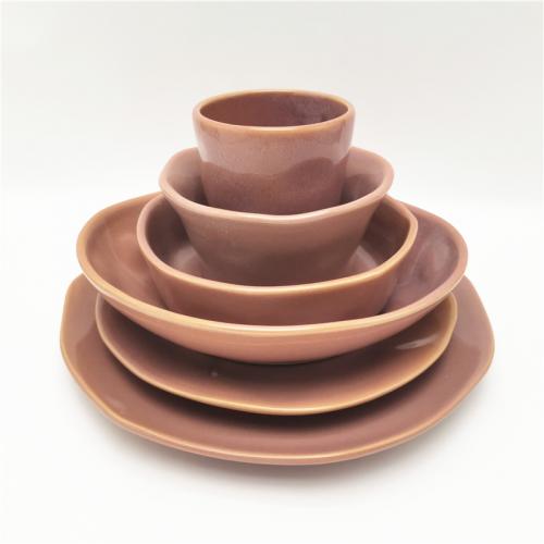 Reactive Glaze Design Irregular Ceramic Dinnerware 