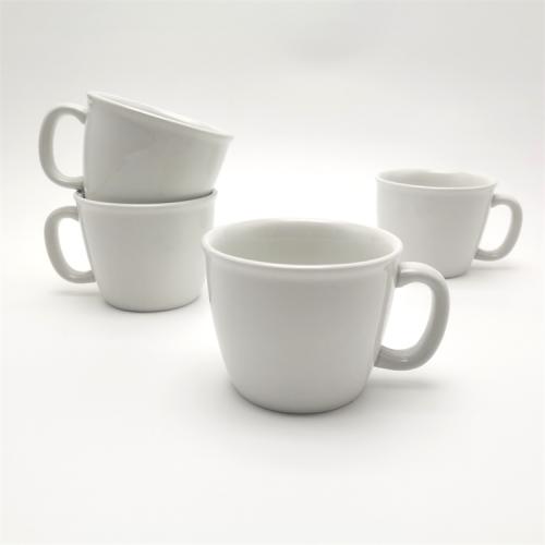 QZD-20 370ml/ 12oz Pure White Porcelain Mug