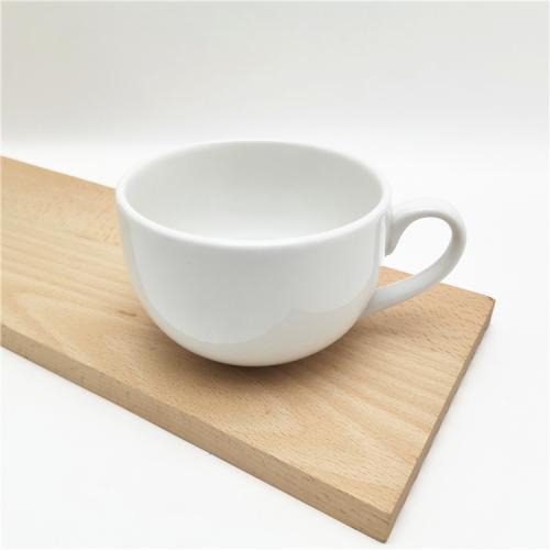 370ml fine porcelain pure white new shape mugs for tea, coffee