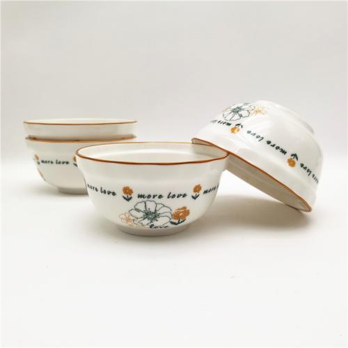 Flower Design 4.75inch Small Porcelain Soup Rice Bowl , Capacity. 360ml  - 副本