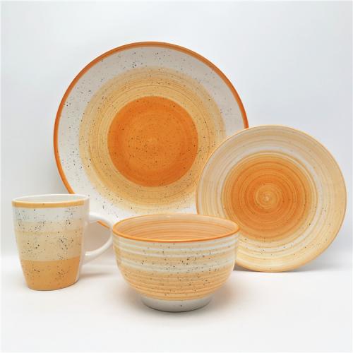 Hand painting stoneware 16pcs dinner set for  4 Persons