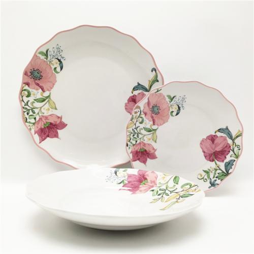 12pcs Decaled Fine Porcelain Dinner Set for 4 Persons 