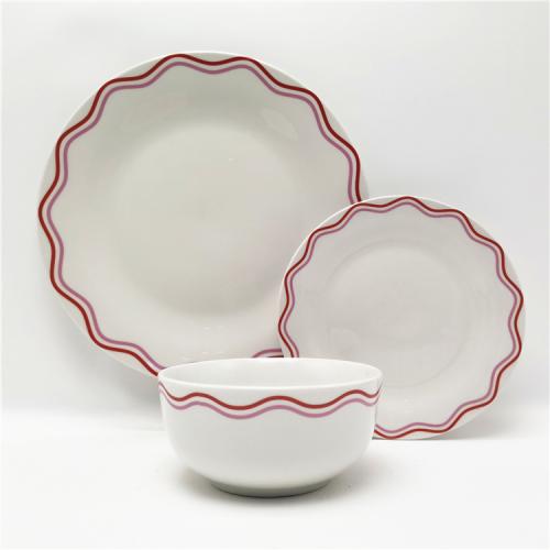 12pcs Pink Design Fine Porcelain Dinner Set for 4 Persons 