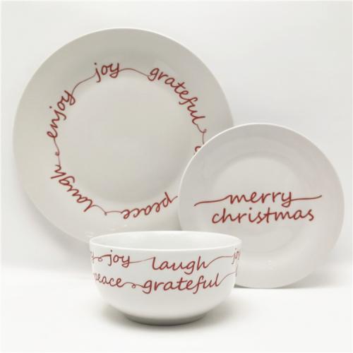 Christmas Design 16pcs Porcelain Dinner Set for  4 Persons