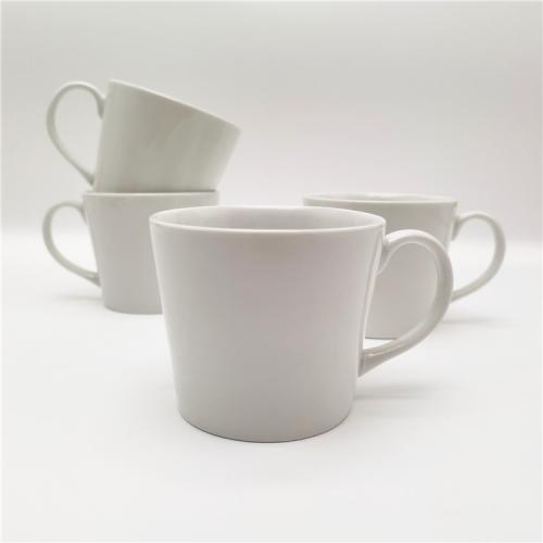 9oz V-Shape Pure White Coffee Mugs, Cups for tea  